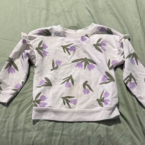 Cat & Jack Kids Floral Sweatshirt - Purple and Green